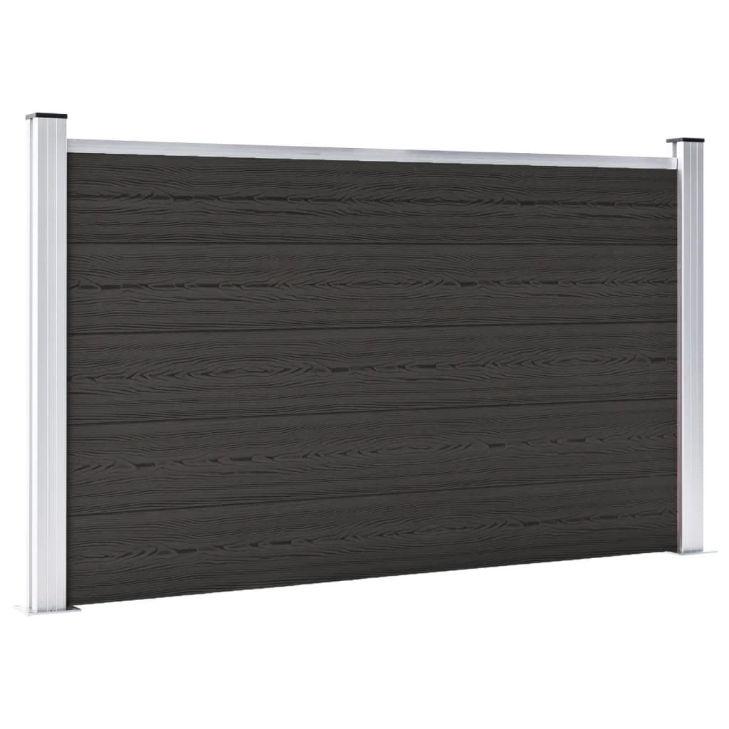 Pannello di Recinzione in WPC 180x105 cm Nero