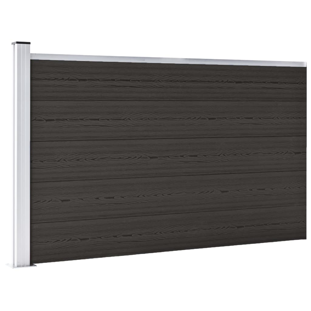 Pannello di Recinzione in WPC 175x105 cm Nero