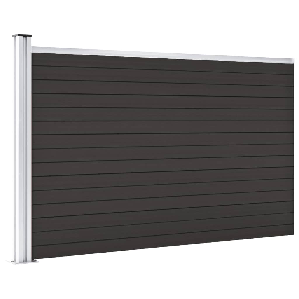 Pannello di Recinzione in WPC 175x105 cm Nero