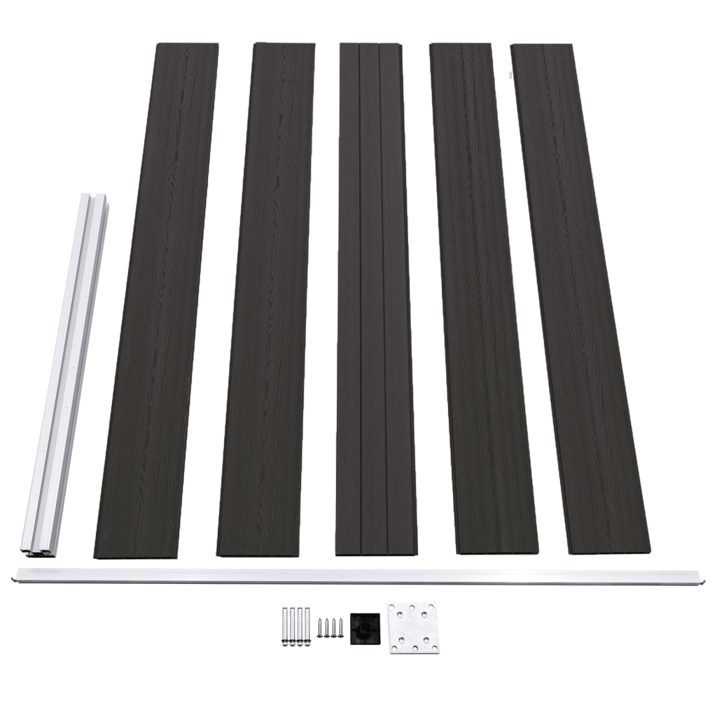 Pannello di Recinzione in WPC 175x105 cm Nero