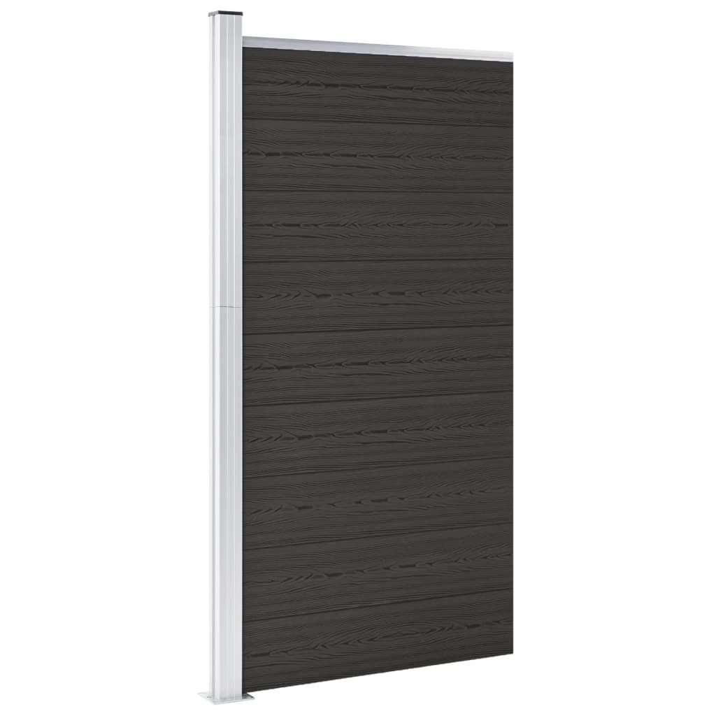 Pannello di Recinzione in WPC 95x186 cm Nero
