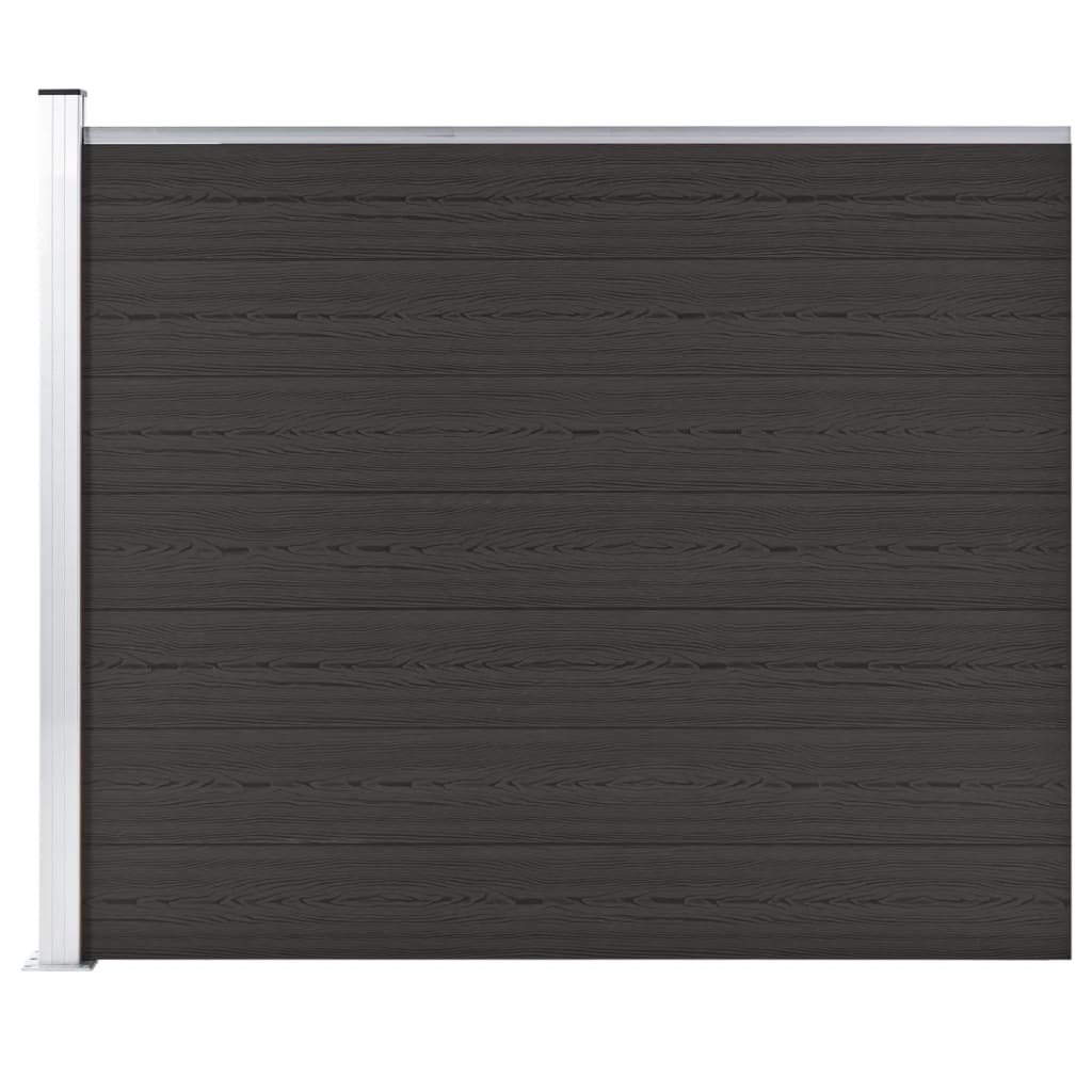 Pannello di Recinzione in WPC 175x146 cm Nero