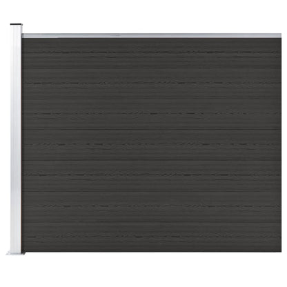 Pannello di Recinzione in WPC 175x146 cm Nero