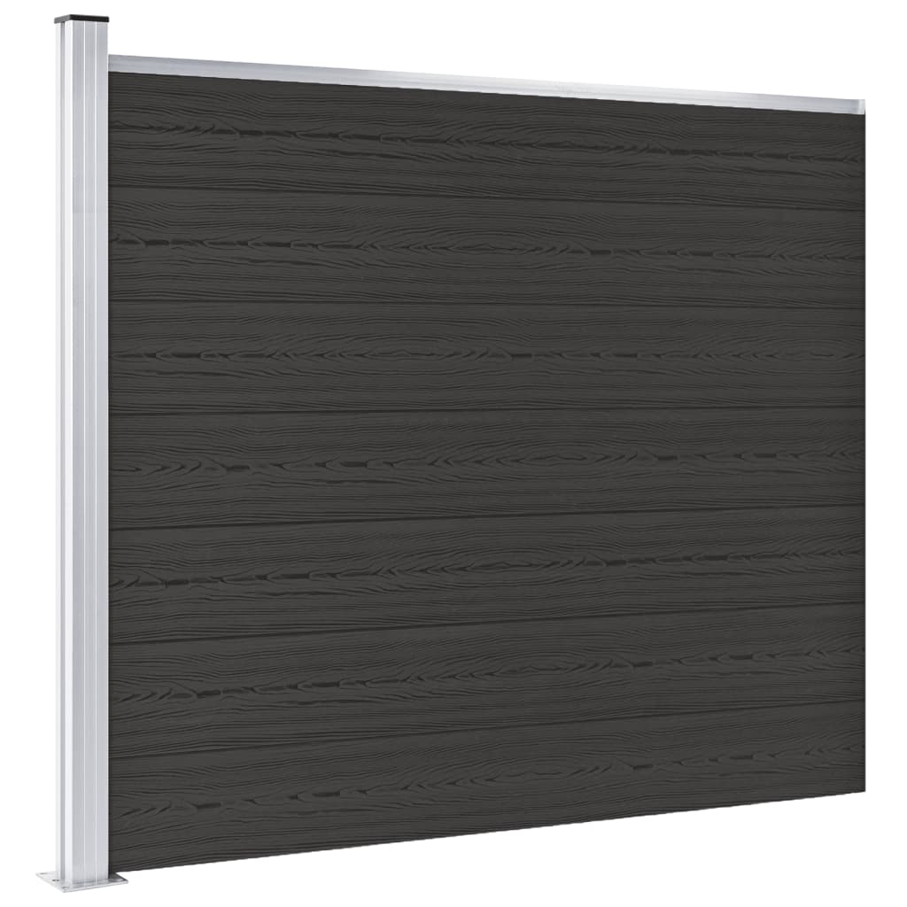 Pannello di Recinzione in WPC 175x146 cm Nero