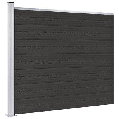 Pannello di Recinzione in WPC 175x146 cm Nero
