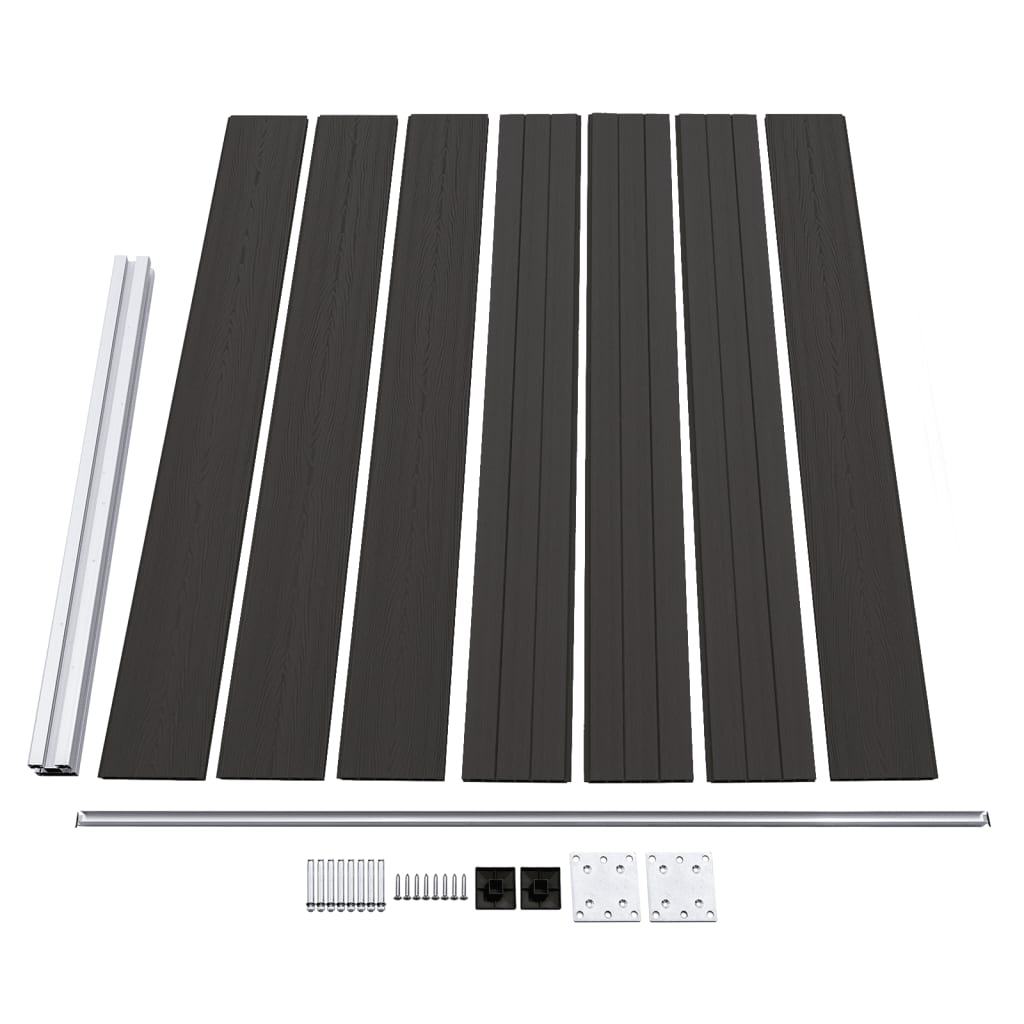 Pannello di Recinzione in WPC 175x146 cm Nero