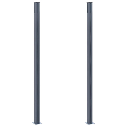 Pali di Recinzione 2 pz Grigio Scuro 185 cm in Alluminio