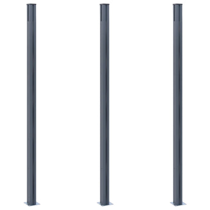 Pali di Recinzione 3 pz Grigio Scuro 185 cm in Alluminio