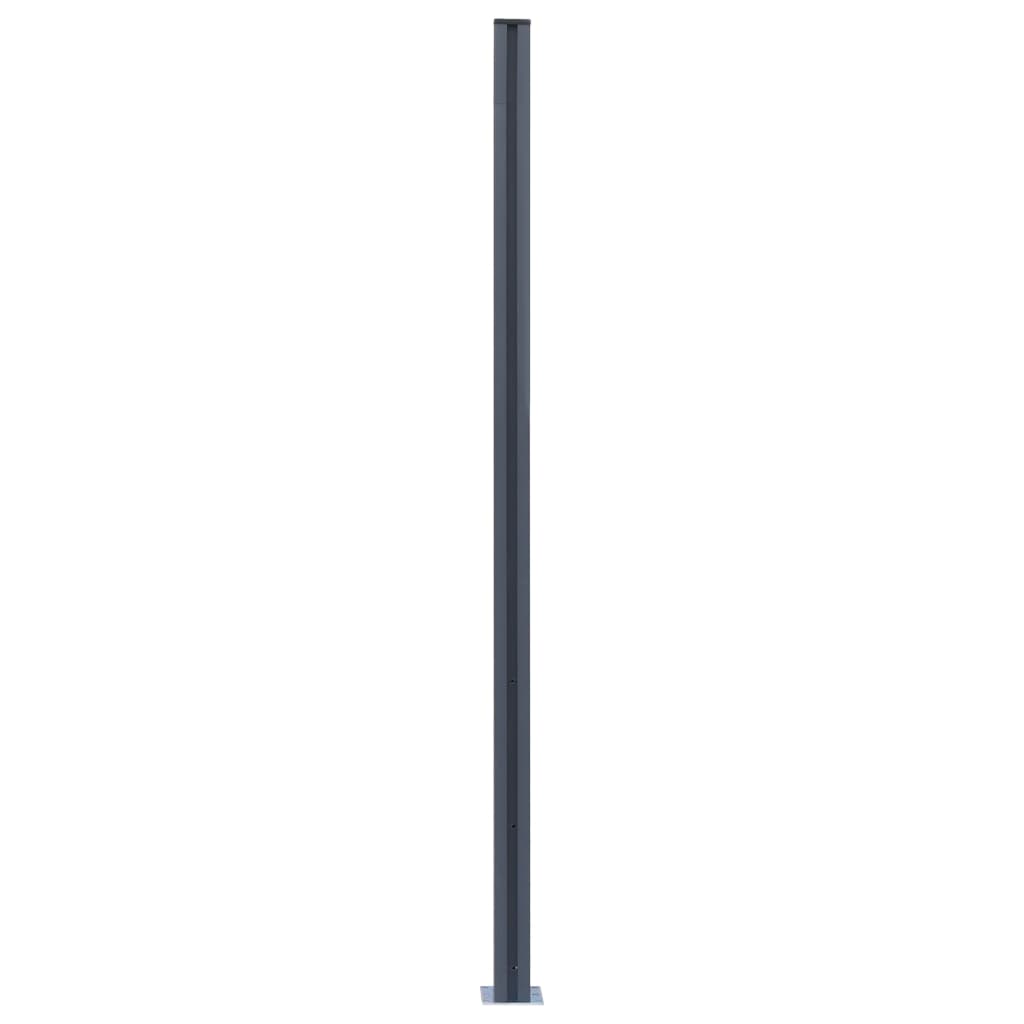 Pali di Recinzione 3 pz Grigio Scuro 185 cm in Alluminio