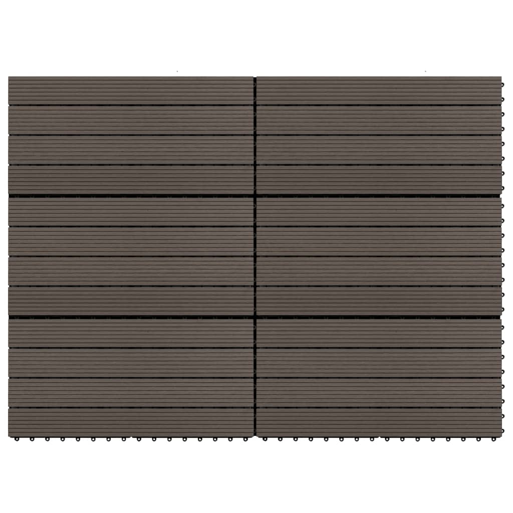 Piastrelle per Decking WPC 6 pz 60x30 cm 1,08 m² Marrone Scuro