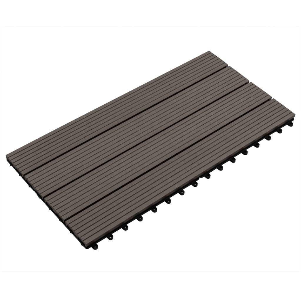 Piastrelle per Decking WPC 6 pz 60x30 cm 1,08 m² Marrone Scuro