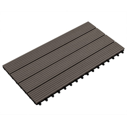 Piastrelle per Decking WPC 6 pz 60x30 cm 1,08 m² Marrone Scuro