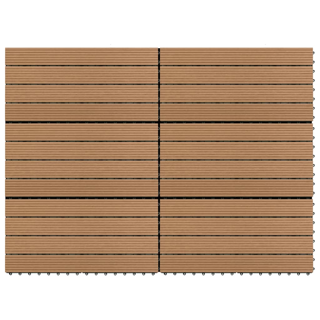 Piastrelle per Decking in WPC 6 pz 60x30 cm 1,08 m² Marrone