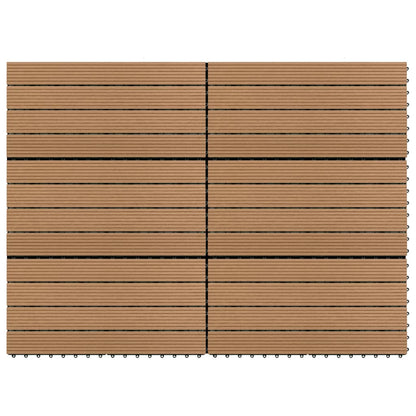 Piastrelle per Decking in WPC 6 pz 60x30 cm 1,08 m² Marrone