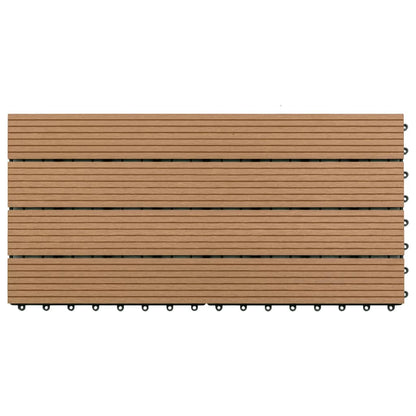 Piastrelle per Decking in WPC 6 pz 60x30 cm 1,08 m² Marrone