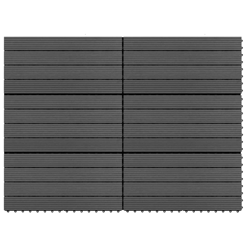 Piastrelle per Decking in WPC 6 pz 60x30 cm 1,08 m² Nere