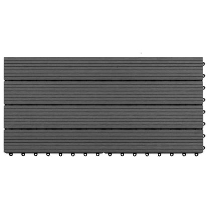 Piastrelle per Decking in WPC 6 pz 60x30 cm 1,08 m² Nere
