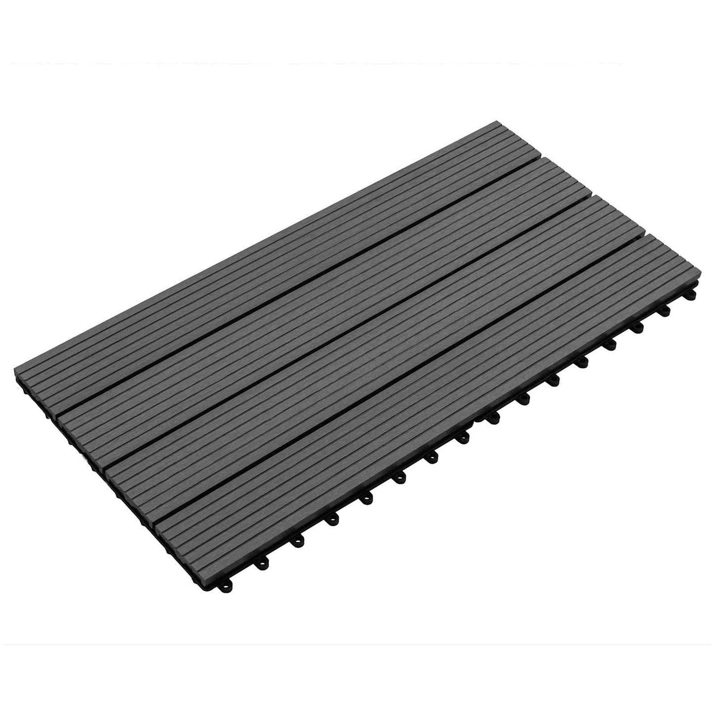 Pietra per decking 6 pcs Nero 60 x 30 cm WPC