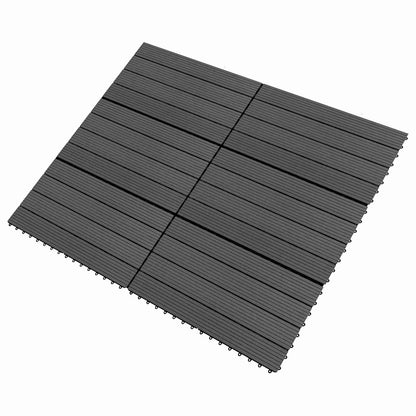 Pietra per decking 6 pcs Nero 60 x 30 cm WPC