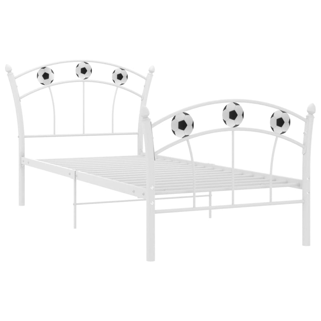 Giroletto con Motivo Calcio in Metallo Bianco 90x200 cm