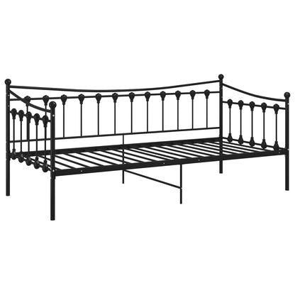 Telaio Divano Letto Nero in Metallo 90x200 cm