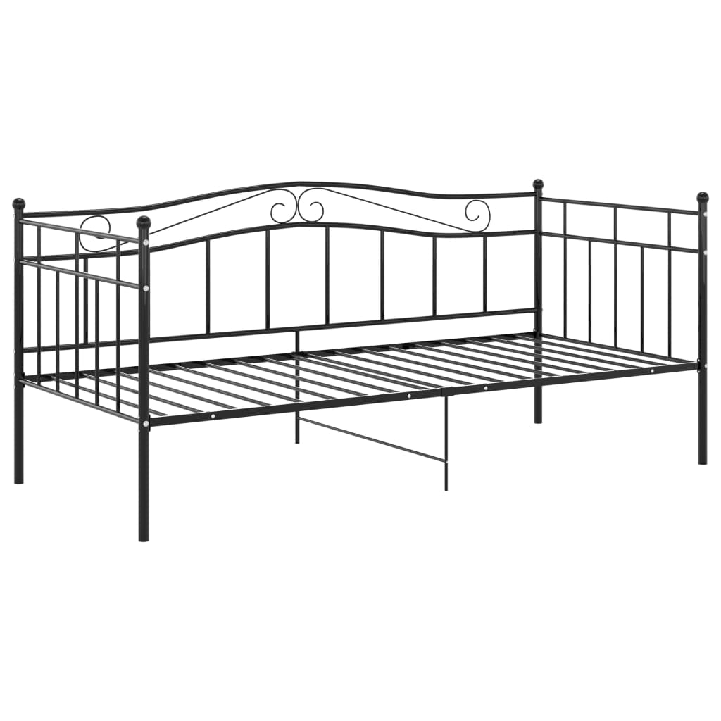 Divano Letto Telaio Nero in Metallo 90x200 cm