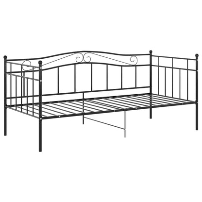 Divano Letto Telaio Nero in Metallo 90x200 cm