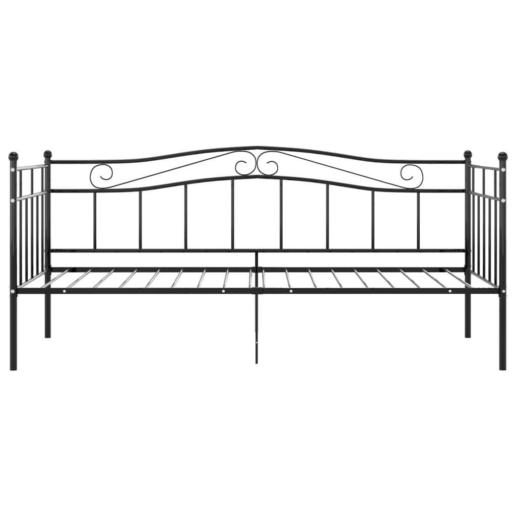 Divano Letto Telaio Nero in Metallo 90x200 cm