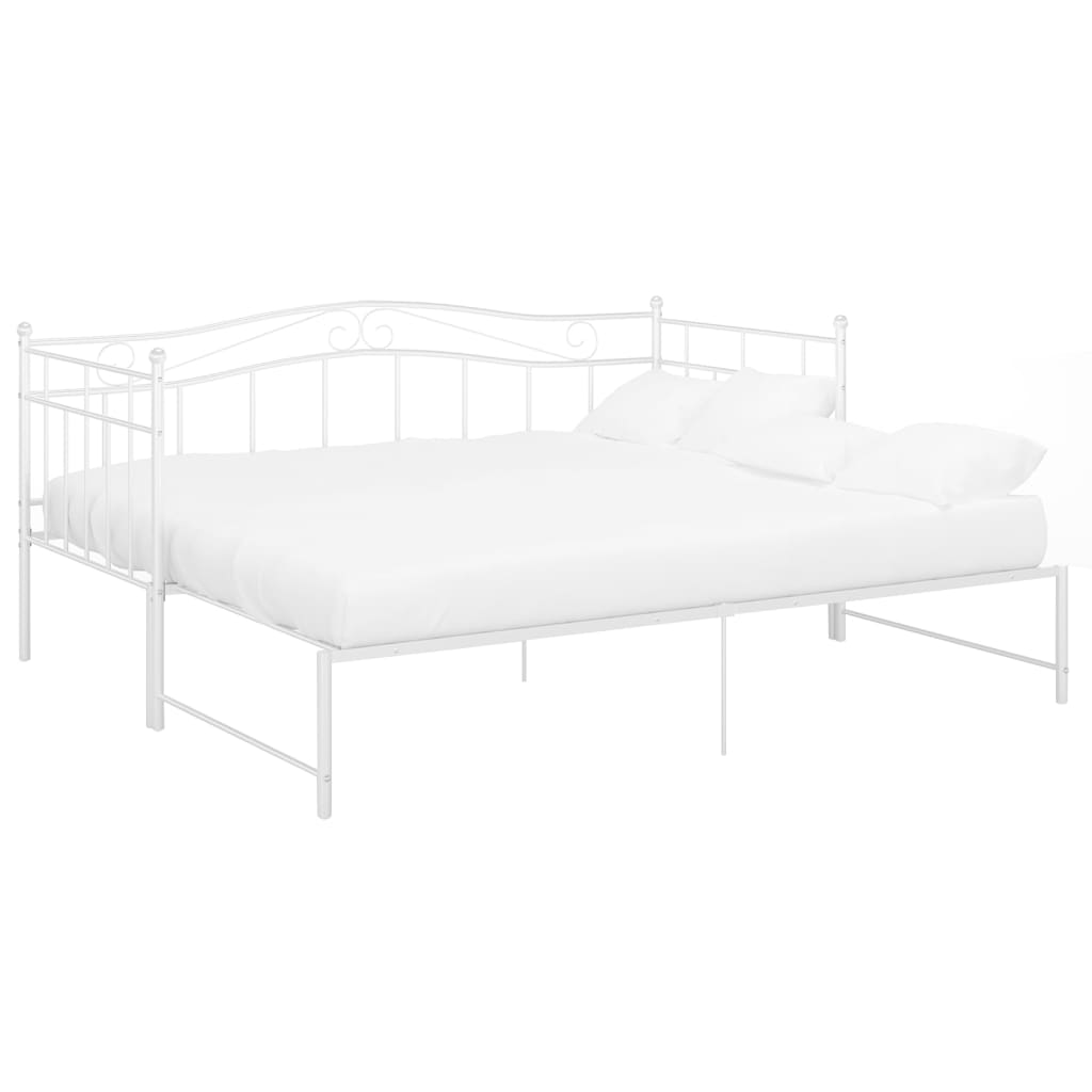 Telaio Divano Letto Estraibile Bianco in Metallo 90x200 cm