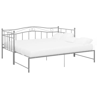 Telaio Divano Letto Estraibile Grigio in Metallo 90x200 cm