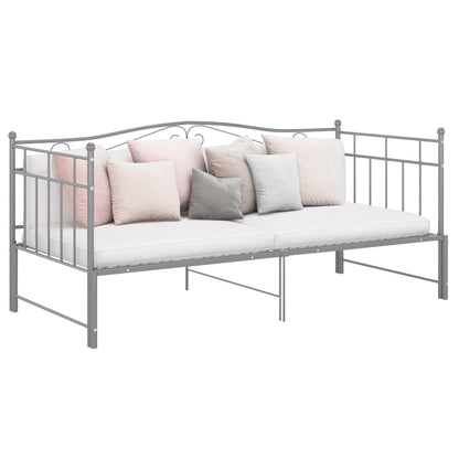 Telaio Divano Letto Estraibile Grigio in Metallo 90x200 cm
