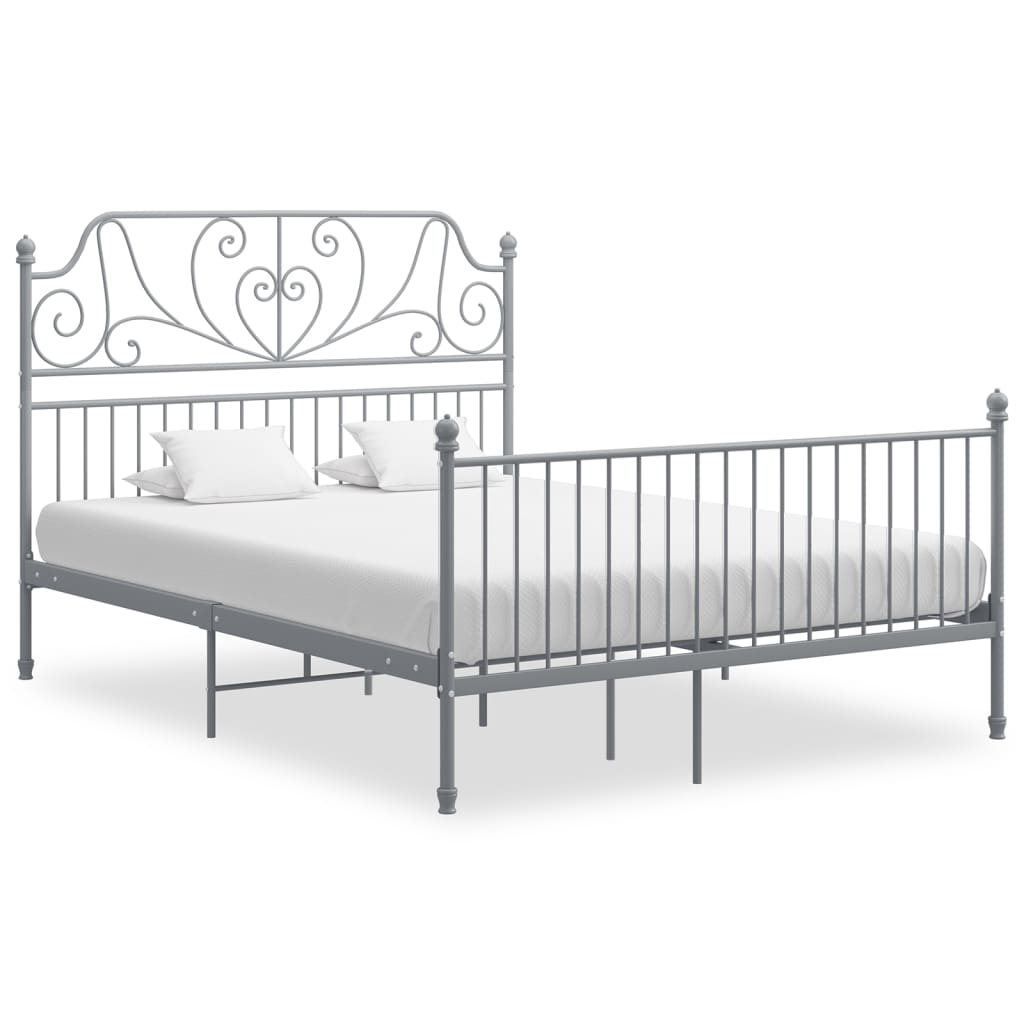 Giroletto senza Materasso Grigio in Metallo 140x200 cm