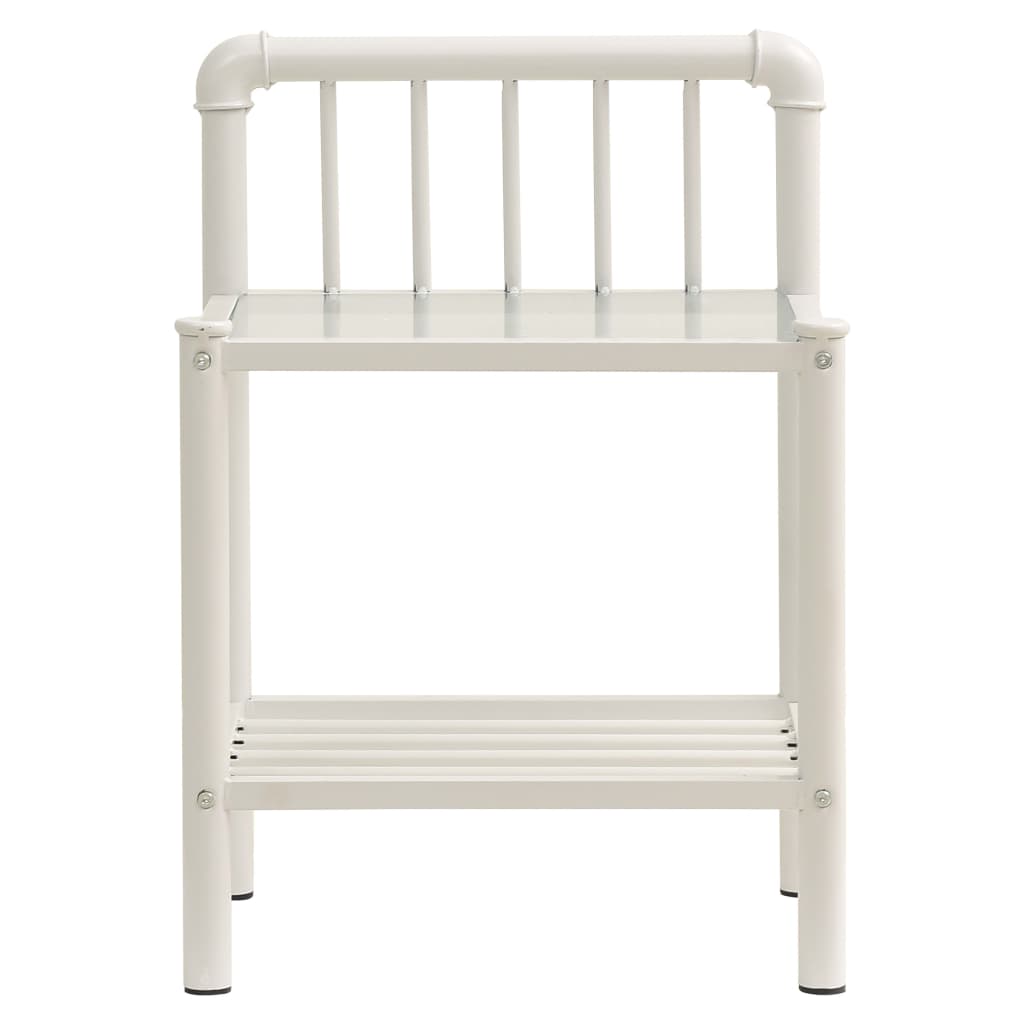Comodino Bianco e Trasparente 45x34,5x62,5 cm Metallo e Vetro