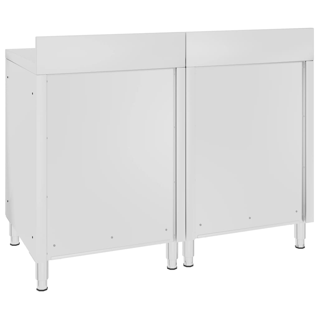 Mobiletto con Piano di Lavoro 120x60x96 cm in Acciaio Inox