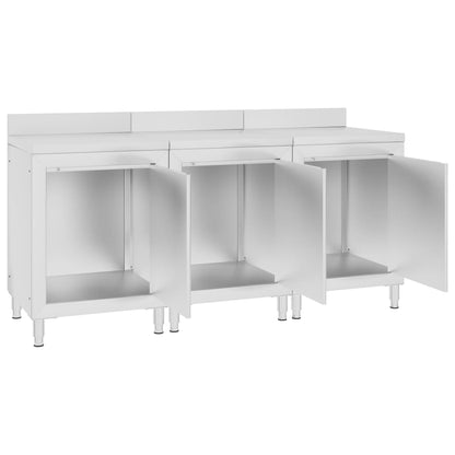 Mobiletto con Piano di Lavoro 180x60x96 cm in Acciaio Inox