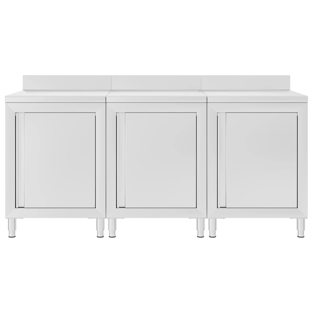 Mobiletto con Piano di Lavoro 180x60x96 cm in Acciaio Inox