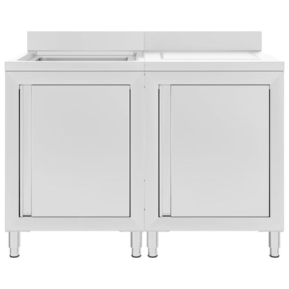 Mobiletto da Cucina con Lavandino in Acciaio Inox 120x60x96 cm