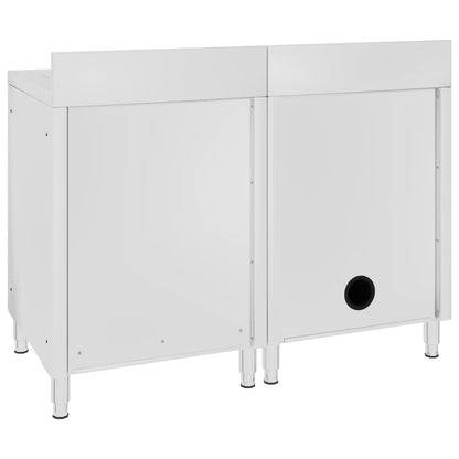 Mobiletto da Cucina con Lavandino in Acciaio Inox 120x60x96 cm