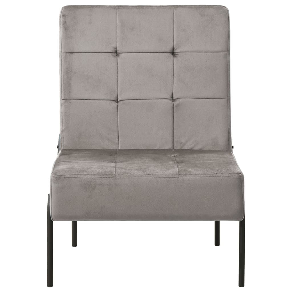 Poltrona Relax 65x79x87 cm Grigio Chiaro in Velluto