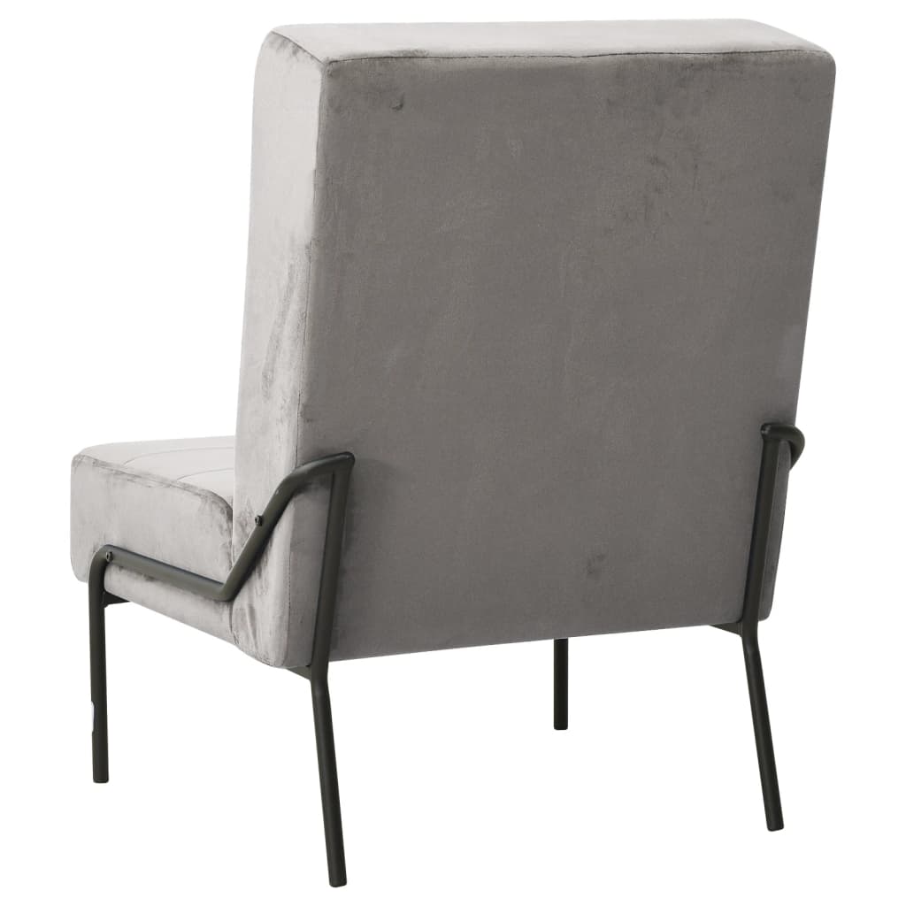 Poltrona Relax 65x79x87 cm Grigio Chiaro in Velluto