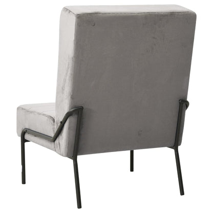 Poltrona Relax 65x79x87 cm Grigio Chiaro in Velluto