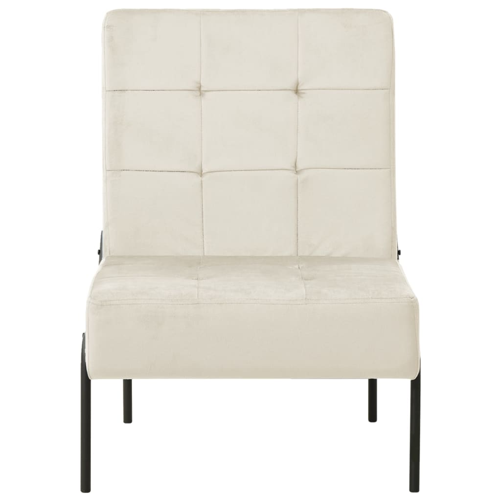 Poltrona Relax 65x79x87 cm Bianco Crema in Velluto