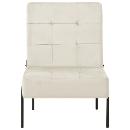 Poltrona Relax 65x79x87 cm Bianco Crema in Velluto