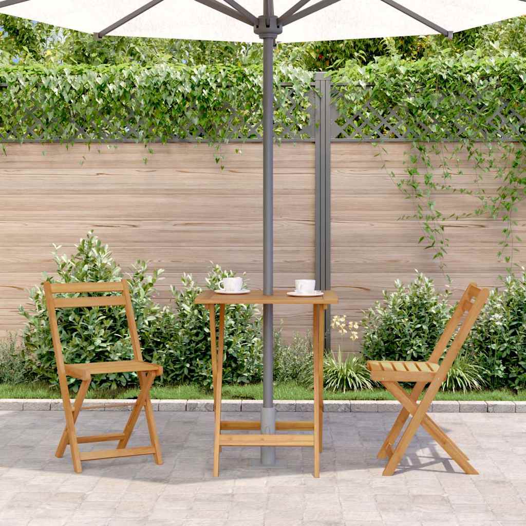 Tavolo da Giardino Pieghevole 60x60x75 cm in Massello di Acacia
