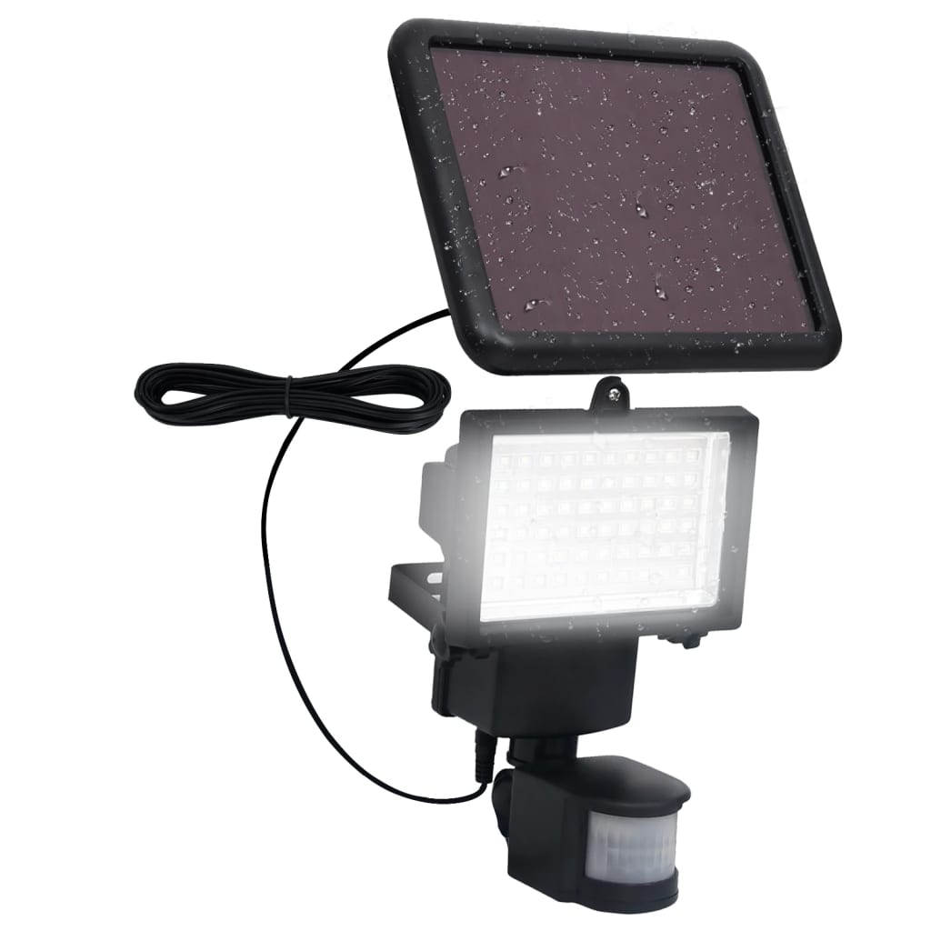 Faretto Solare da Giardino a LED con Sensore Nero