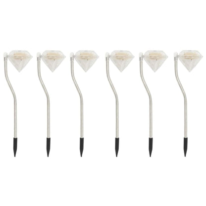 Luci Solari a LED da Giardino 6 pz 9x7,8x29,5 cm