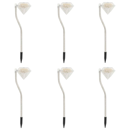 Luci Solari a LED da Giardino 6 pz 9x7,8x29,5 cm
