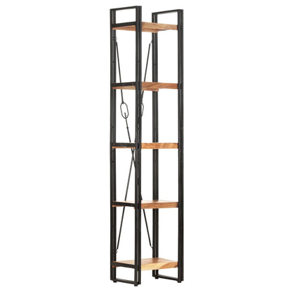 Libreria a 5 Ripiani 40x30x180cm in Legno Massello di Acacia