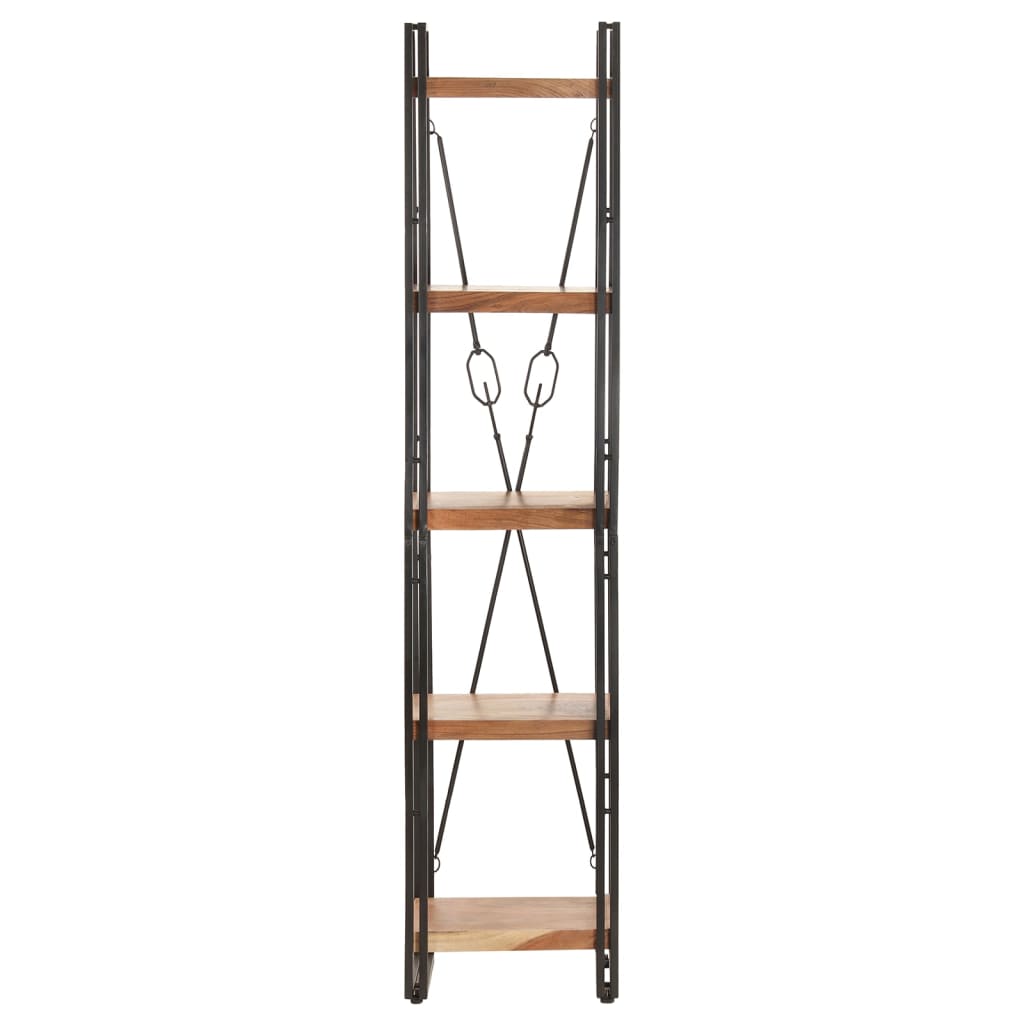 Libreria a 5 Ripiani 40x30x180cm in Legno Massello di Acacia