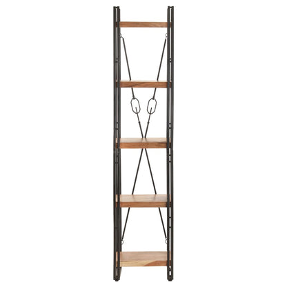 Libreria a 5 Ripiani 40x30x180cm in Legno Massello di Acacia